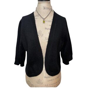 Peck & Peck Pure Cashmere Black Shrug Open Cardigan Sweater Women's Size XL